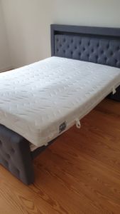 HOME DELUXE - Polsterbett VELARA - 180 x 200 cm, Farbe: Dunkelgrau, gepolstertes Kopfteil mit LED Beleuchtung, inkl. 4 Schubladen I Doppelbett Komforbett Kunden-Foto 3