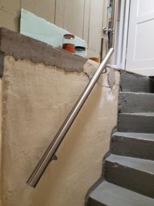 XMTECH nerezové zábradlí zábradlí schodiště a zábradlí stěna zábradlí schodiště stěna zábradlí stěna podpora vnitřní a venkovní 160 cm x Ø 4,2 cm Fotografie od zákazníka č. 1