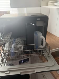 Duronic DW10 BK Spülmaschine, Mini Geschirrspüler bis 6 Personen, Tischgeschirrspüler mit 5 Liter Tank, Minispülmaschine für Singles, 6 Programme Kunden-Foto 1