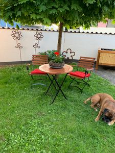 Merxx Gartenmöbel Set 5tlg., 4 Klappsessel, Klapptisch 140 x 90 cm - Flachstahl mit Eukalyptus Kunden-Foto 1