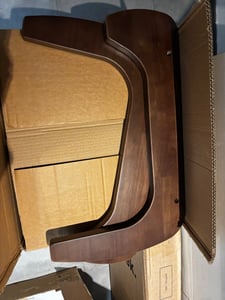 WISFOR Table basse, table de salon en verre et bois, 110,5 x 76,5 x 42 cm Photo du client 2