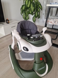 COSTWAY 7 in 1 girello, passeggino con cappottina, baby walker con pannello giochi, musica, luci e ruote, girello per bambini dai 6 mesi in su, rosso Foto del cliente 2
