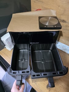 WELLENT XXL Heißluftfritteuse 11L Dual Zone, Airfryer 2600W mit 2 Körben, 10 Programme,LED Touch – 80-200°C – Spülmaschinenfest – Ohne PFAS Kunden-Foto 10