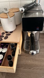 LLIVEKIT Siebträgermaschine, 20 Bar Espressomaschine mit Milchaufschäumer, Edelstahl Kunden-Foto 1