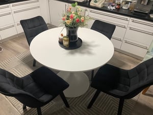 EUGAD Esszimmerstühle 2er Set, Polsterstuhl, Weich Samt und Holz, Dunkelgrau Kunden-Foto 2