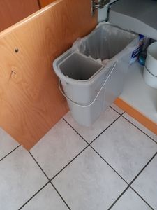 Naber Vario 1 plus. Abfallsammler, alu grau.  - Mülleimer Kunden-Foto 1