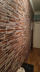 3D PVC Wandpaneele Wandverkleidung PVC-Verkleidung Stein Holz Mosaik Fliesen Imitation (ca. 0,5qm) Kunden-Foto 4