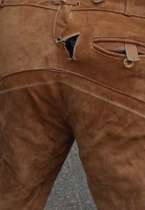 PAULGOS pantaloni tradizionali da uomo in pelle - braghe al ginocchio - vera pelle - taglia plus 62 - 72 Foto del cliente 2