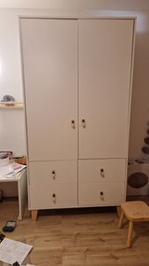 Kleiderschrank Schrank Kinderkleiderschrank Drehtürenschrank 105 cm Weiß/Weiß Figo 06 Kunden-Foto 5