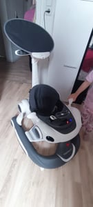 COSTWAY 7 in 1 Lauflernhilfe, Lauflerwagen mit Verdeck, Baby Walker mit Spielboard, Musik, Licht & Rädern, Gehfrei Baby ab 6 Monaten, Rot Kunden-Foto 6