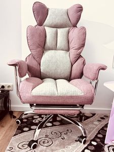 COMHOMA Bürostuhl Gaming Stuhl, Gamer Stuhl, Ergonomischer Bürostuhl mit Fußstütze, höhenverstellbar, Schreibtischstuhl, Chefsessel, schwarz-Kunstleder Kunden-Foto 2