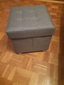 SONGMICS Sedací taburet, 37L, skládací sedací truhla, úložný box, světle šedá barva Fotografie od zákazníka č. 1