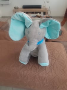 Zingende en pratende olifant, interactief en muzikaal pluche speelgoed - TRUMPY, blauw Klantenfoto 1
