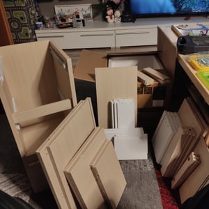 VASAGLE Nachttisch, schmal, Beistelltisch mit 2 Schubladen, offenes Fach Kunden-Foto 4