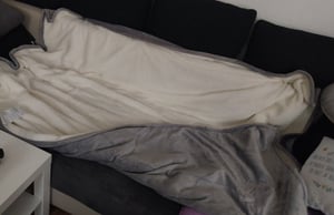 sinnlein® Heizdecke mit Abschaltautomatik 160x120cm Dunkelgrau | Elektrische Wärmedecke mit 9 Temperaturstufen | Kuscheldecke waschbar Bett, Sofa | Decke elektrisch mit Timer Digitalanzeige Kunden-Foto 1