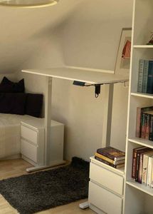 Schreibtisch 60×110 cm Höhenverstellbarer Schreibtisch Elektrisch, Memory- und Anti-Kollisionsschutz, 70 kg Tragkraft Kunden-Foto 6