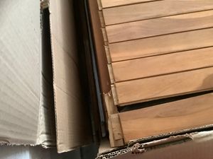 CLP Auflagenbox aus Teakholz mit Gasdruckfeder-Deckel Odessa bis 250 kg belastbar,teak 160 cm Kunden-Foto 1