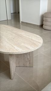 Skye Decor, Sable - Travertine, Walnut, stolik kawowy, trawertyn, płyta wiórowa pokryta w 100% melaminą, 119 x 60 x 40 cm Zdjęcie produktu od klienta nr 13