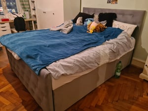 Masseno Boxspringbett FONDI 180x200 cm Komplett-Set mit Bonell Matratze und Topper, Polsterbett mit Bettkästen -Beige, CASABLANCA 04 Kunden-Foto 1