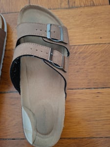+ Pantoletten Sandalen Hausschuhe Schlappen Clogs Kork Fußbett Gr.36-49 Kunden-Foto 3