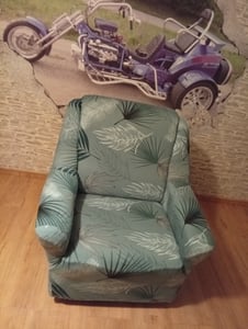 Stretch Wing Chair Sofa Slipcover Printed Elastan Sofa Cover Furniture Protector Non-Slip Soft, modrá Fotografie od zákazníka č. 1