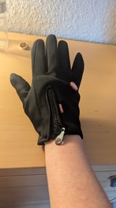 Fahrradhandschuhe Herren Damen Thermo Warm Winter Wasserdicht Touchscreen Handschuhe Skihandschuhe, Schwarz, L Kunden-Foto 2