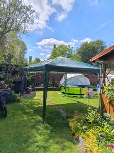 FCH Faltpavillon 2 x 2m Pavillon mit 4 Seitenwänden, Fenster, Festzelt mit UV-Schutz, mit 4 Seitenteilen, Gartenzelt, Festzelt Kunden-Foto 3