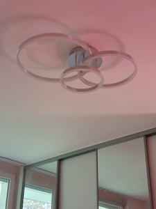 ZMH Plafoniera LED per soggiorno dimmerabile con telecomando Plafoniera a 3 cerchi moderna in nero 74W Foto del cliente 1