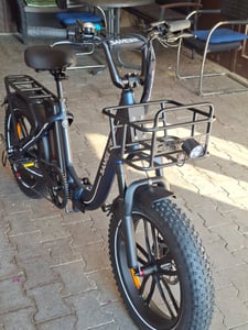 20*4.0Zoll LCD Fat Faltbar E- Bike E-Mountainbike Elektrofahrrad 13Ah 100Km SHIMANO 7 25km/h E Klapprad mit Korb, E-Bike Klappräder für Herren Damen Kunden-Foto 1