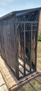 Stojak na drewno opałowe na zewnątrz metalowy ZINCED z dachem i plandeką 188x70x188 3t Schowek na drewno opałowe z pokrywą Regał Stelaż kominkowe Zdjęcie produktu od klienta nr 6