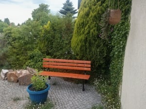 Linder Exclusiv Gartenbank 3-Sitzer Parkbank bis 240 Kg Gartenmöbel Holzbank MC4353-150 150x57x70cm Kunden-Foto 1