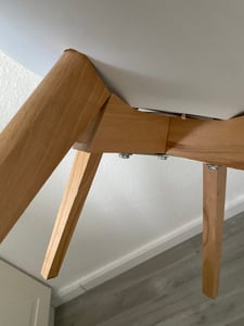 IPOTIUS Sada 2 jídelních židlí s masivní bukovou nohou, skandinávský design Čalouněné kuchyňské židle Židle dřevo, bílá Fotografie od zákazníka č. 6