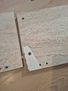 Skye Decor, Moderner Esstisch, Travertin & Walnuss, 180 x 90 x 75 cm | 100% melaminbeschichtete Spanplatte, 25 mm dick | Tragfähigkeit: 70 kg | Elegantes Design für Ihr Zuhause. Kunden-Foto 3