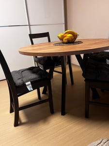 Dekori Runder Ausziehbarer Esstisch für Esszimmer, Wohnzimmer PERO, Loft-Stil, Durchmesser: 110 / 160 cm, Farbe: Eiche Craft Golden / Weiss Kunden-Foto 5
