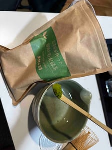 Matcha Set, Japanisches Matcha Set, 5-Teiliges Matcha Besen Set, Bambus Matcha Whisk, Matcha Schale mit Auslauf, Sieb, Löffel, für Matcha-Liebhaber Kunden-Foto 3