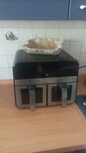 LEHMANN Heißluftfritteuse 2 Kammern mit Sichtfenster, 2400 W, 9L, mit 12 Programmen, bis 200°C, WiFi Kunden-Foto 4
