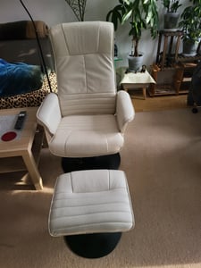 HOMCOM Relaxsessel mit Hocker Drehbarer Fernsehsessel mit Liegefunktion Kunden-Foto 1