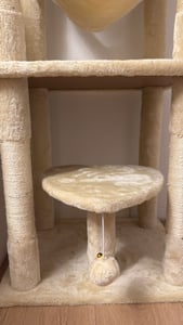 COSTWAY Meerlaags krabpalen met sisalstokken, 168 cm hoge kattenklimtoren met ligplaatsen, hangmat, kattenhol en hangende speeltjes, kattenmeubilair Klantenfoto 4