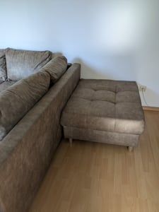 riess-ambiente XXL-Wohnlandschaft KENT 305cm antik braun Microfaser Federkern Bigsofa inkl. Hocker und Kissen Kunden-Foto 2
