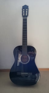 4/4 Konzertgitarre Einsteiger Modell Classic Schulgitarre Gitarre Schwarz Hochglanz Lindenholz C21 Kunden-Foto 1