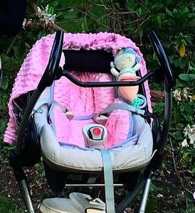 Sitzverkleinerer MINKY Einlage Baby Kind für Auto Kindersitz Babyschale Einsatz 4. Sterne auf Grau + Grau Kunden-Foto 1