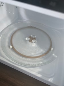 Mikrowellenteller 24,5 cm | Drehteller für Mikrowelle | Glasteller | Ersatz Glasplatte für Mikrowellen | Universalteller | Kompatibel mit Y-Drehkreuz Telleraufnahme | Glasdrehteller Kunden-Foto 5