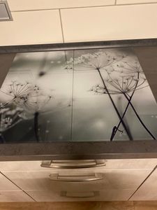 Herdabdeckplatte Abdeckung Glaskeramikfeld Abdeckplatte 1-Teilig 60x52 Grau Schutz Kunden-Foto 1