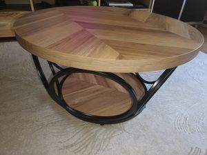 Tavolino rotondo Tribesigns, tavolo rotondo da soggiorno da 80 cm, tavolino rotondo grande da cascina con 2 ripiani, tavolino da tè marrone (venature del legno) Foto del cliente 3