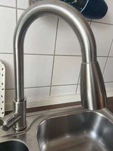 Wasserhahn Küche 360° Küchenarmatur mit Ausziehbarer Brause Spültischarmatur aus Edelstahl Mischbatterie Küche mit Dual-Spülbrause, Schwarz Kunden-Foto 5