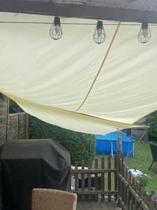 Sonnensegel Wasserdicht Rechteckig 4x4M, Sonnenschutz Windschutz Segeltuch Reißfest 420D Oxford Gewebe mit Ösen und Seile für Balkon Garten Camping Kunden-Foto 3