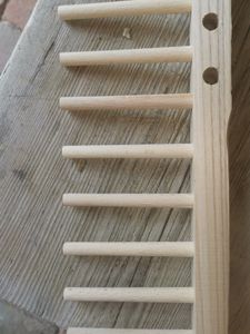 Traditionelle Holz-Harke mit ergonomischem Griff, 48,5 cm breit, 10 cm Kammhöhe, für Biogärten Kunden-Foto 1