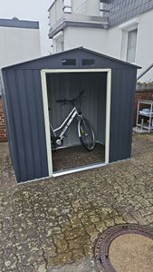 HATTORO S100 Metall Gerätehaus XL Geräteschuppen Garten Schuppen Gartenhaus Grau Kunden-Foto 3