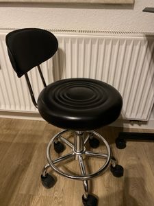 FCH Drehhocker Mit Rückenlehne Rollhocker höhenverstellbar Arbeitshocker Drehstuhl , Weiß Kunden-Foto 6