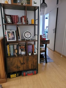 Libreria Relaxdays, A x L x P: 154,5 x 74 x 30 cm, 3 ripiani aperti, libreria con base, libreria moderna, bianca Foto del cliente 1